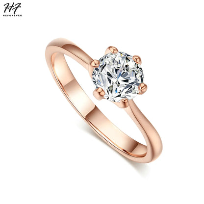 Luckacco Engagement Rings For Women Bride Crystal Silver Gold Color Wedding Rings Accessories Jewelry Korean Fashion Jewelry R014
