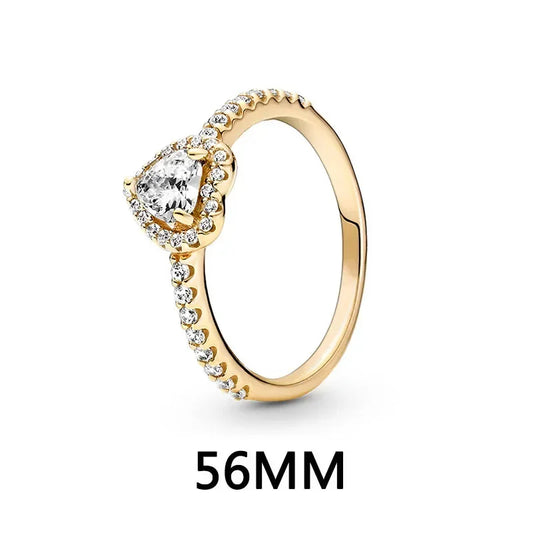 Luckacco New 925 sterling silver heart-shaped pink ring necklace earring set luxurious sparkling charm jewelry fashion wedding gift