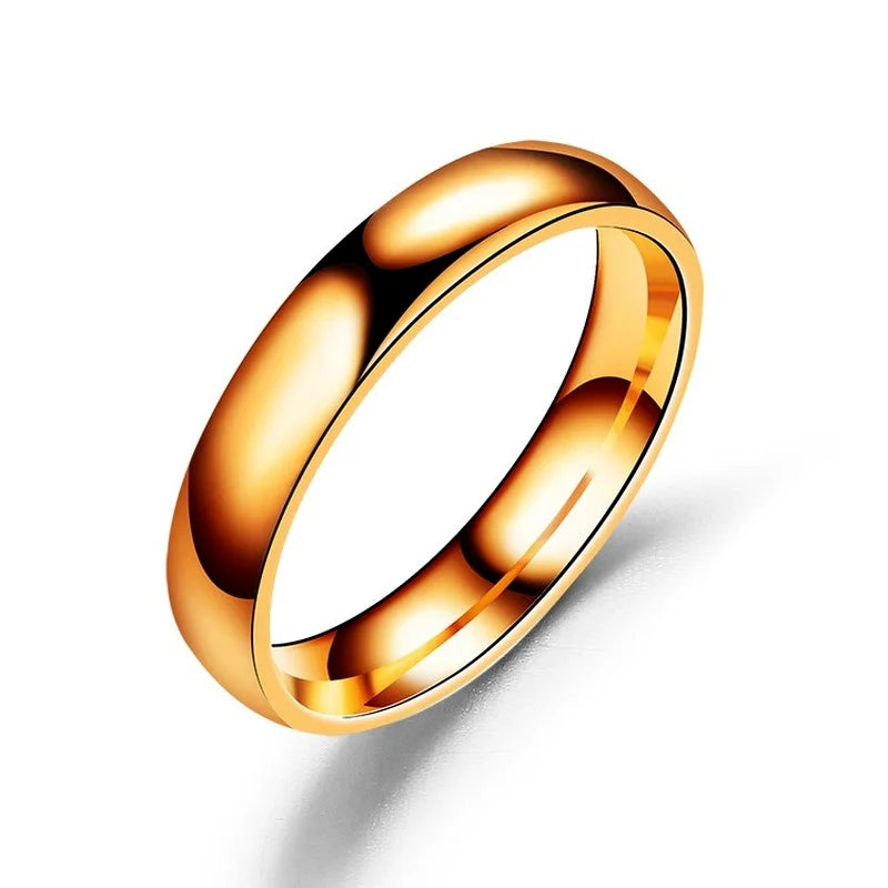 luckacco simple 6mm titanium ring women men prevent allergy high polished wedding rings stainless steel couple finger jewelry gifts