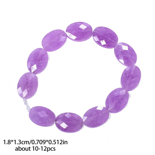 Luckacco AAA Natural Stone Multicolor Faceted Oval Stone Beads 18x13mm Loose Spacer Beads For Jewelry Making DIY Necklace Earrings Gifts