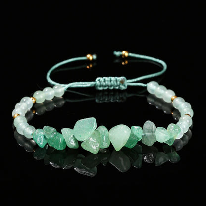 Luckacco Change Better Natural Stone Amethyst Gravel Chip Bead Adjustable Braided Bracelet Women Men Small Round Bead Strand Healing Gift