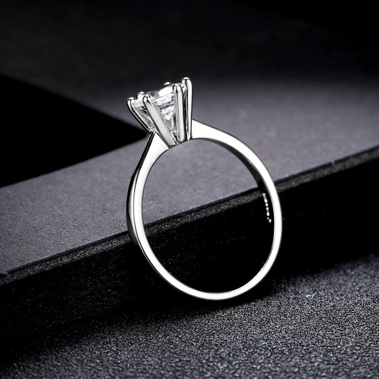 Luckacco Engagement Rings For Women Bride Crystal Silver Gold Color Wedding Rings Accessories Jewelry Korean Fashion Jewelry R014