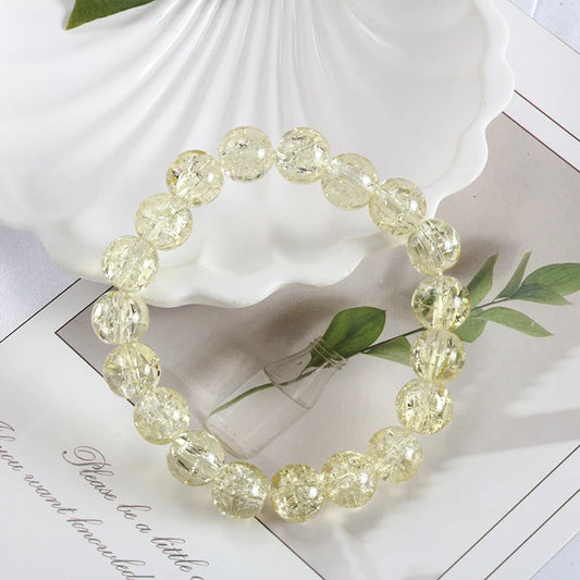 Luckacco Shinning Crystal Beads Elastic Bracelet Korean Style Colorful Crystal Glass Beaded Bracelet Bangles For Women