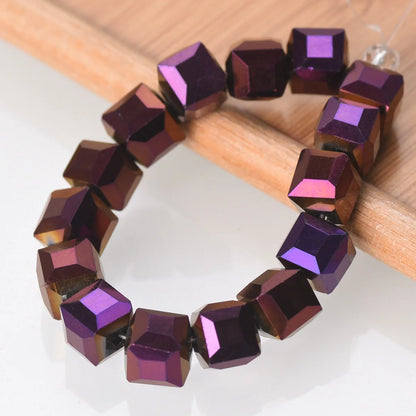 Luckacco 3mm 4mm 6mm 8mm 10mm Cube Square Faceted Czech Crystal Glass Loose Crafts Beads  Lot for Jewelry Making DIY Part 1