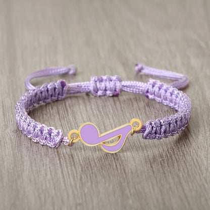 Luckacco New Women Rope Bracelets Hand Woven Purple Thread Bracelet Cute Animal Pendant Bracelet Vintage Daisy Flower Bangle Girl Jewelry