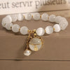Luckacco Exquisite Opal Beaded Bracelet for Women Elegant Lucky Cat Pendant Adjustable Bracelets Fashion Friendship Jewelry Gifts