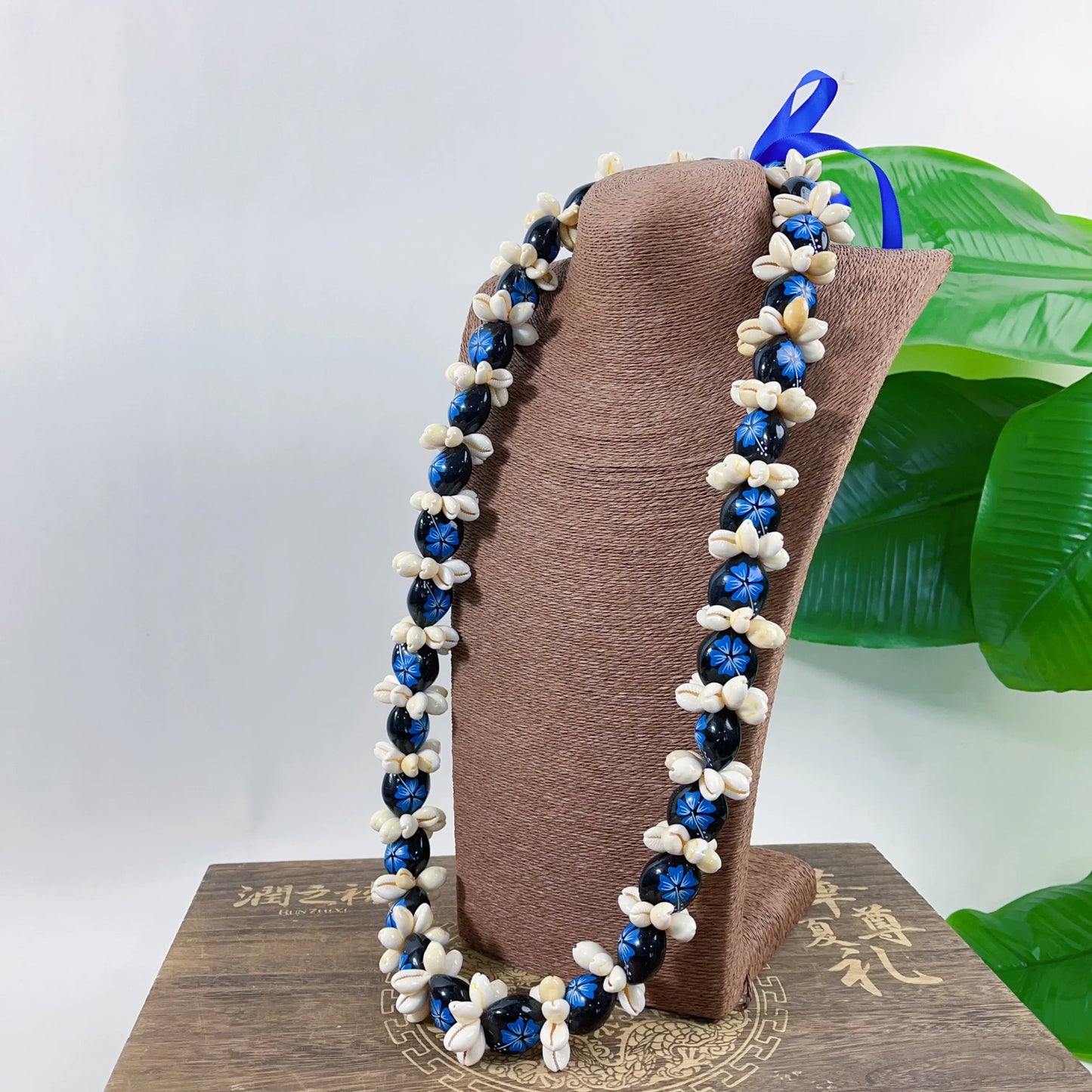 luckacco 2025 new desing acrylic kukui  necklace  customize pattern woman fashion jewelry for graduation wedding birthday luau party