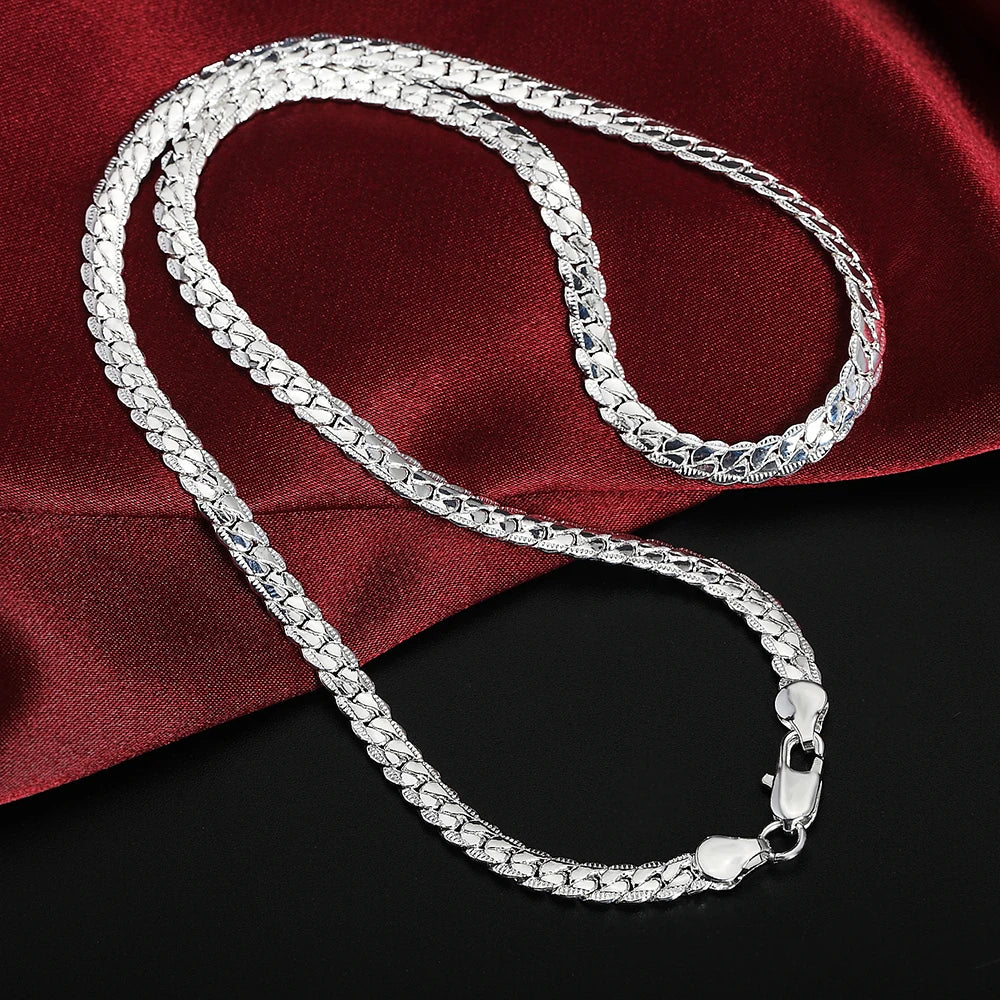 luckacco 20-60cm 925 sterling silver luxury brand design noble necklace chain for woman men fashion wedding engagement jewelry