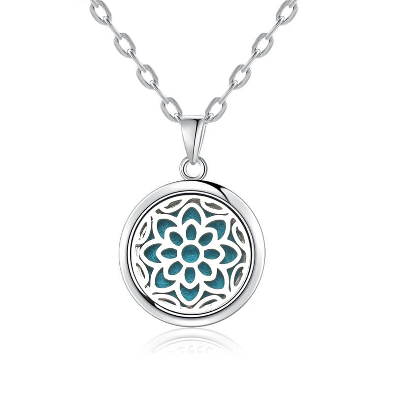 luckacco new tree of life aromatherapy necklace stainless steel essential oil diffuser amulet perfume locket pendant women jewelry gift
