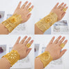 Luckacco Gold Plated Cuff Bracelet With Ring Female Dubai Gold Color Bangles For Women Luxury Dubai Anniversary Gift Jewelry Accessories