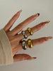 Luckacco Peri'sbox 8mm 10mm High Polish 18K Gold Plated Round Chunky Rings for Women Men Smooth Stainless Steel Minimalist Party Jewelry