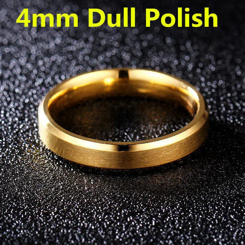 luckacco 4-8mm dull polish silver color titanium ring for men and women personalized ring customize engraved