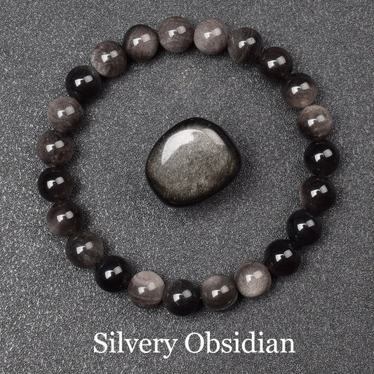 Luckacco Natural Aquamarins Quartzs Beads Bracelet Women Men 6mm 8mm Sky Blue Stone Round Bead Bracelet Elastic Rope Energy Jewelry Gift
