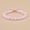 Luckacco 1p 8mm Rose Quartz Amethyst Sunstone Moonstone Braided Ajustable Beaded Bracelet Natural Gem Crystal Energy gift for men women