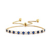 Luckacco Charm Royal Blue White Stone Round Bracelets For Women Gold Color Metal Adjustable Zircon Hand Chains Simple Party Jewelry Gifts