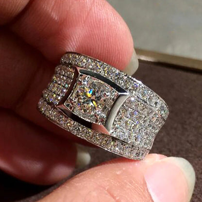 Luckacco daily picks Brilliant Rings with Dazzling Cubic Zirconia Gorgeous Gentle Trendy Accessories Delicate Jewelry for Wedding Engagement