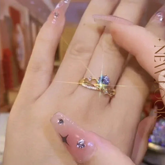 Luckacco New Twist Design Fancy Women Finger Rings with Shiny Cubic Zirconia Exquisite Engage Jewelry Wedding Accessories кольцо женское