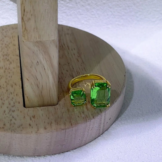 Luckacco Flower Crystal Boutique Irregular Original Jewelry Set New Color Earring Exquisite Necklace Ring Bracelet Wedding Gift for Women