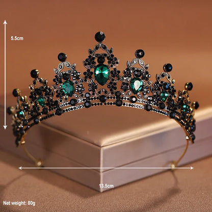 Luckacco Bridal Headwear Green-Colour Women's Fashion Party Crown Girl Performance Tiaras
