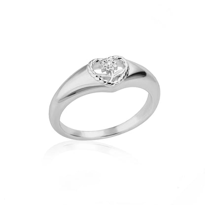 Luckacco Sunflower Heart Rings For Women Gold Color Stainless Steel Ring Female Engagement Wedding Party Finger Jewelry Gift 2024 Trend