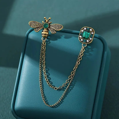 Luckacco 1 Piece Of Bee Crystal Tassel Women's Brooch Sweater With A Unique And Luxurious Design-zt3128