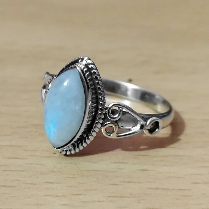 luckacco 2025 minimalist ring sweet retro initial gift horse eye european and american court style jewelry