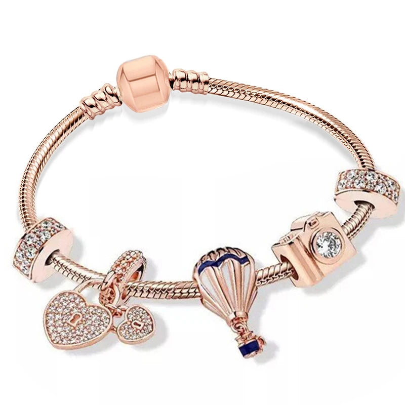 luckacco romantic style jewelry charm bracelets with family love beads bracelet for women couples pulseras jewelry gift special offer