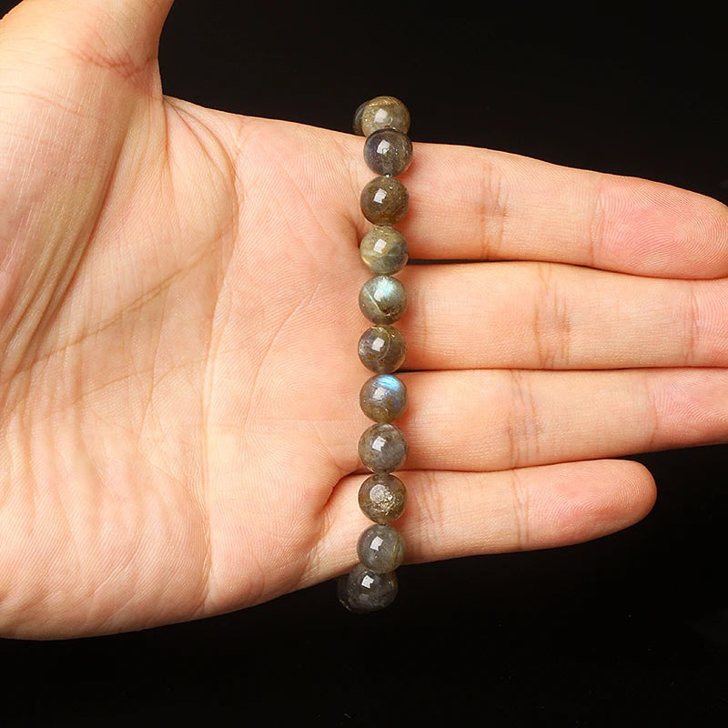 luckacco original india labradorite beads bracelets for women reiki natural stone blue moonstone charm bangle femme bijoux couple jewelry