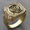 Luckacco New Simple Retro Fashion Men's Jewelry Luxury Zirconia Stamp Ring Men's Badge Ring Punk Street Niche Trend Party Jewelry Gifts