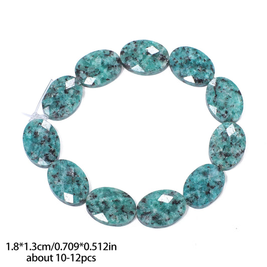 Luckacco AAA Natural Stone Multicolor Faceted Oval Stone Beads 18x13mm Loose Spacer Beads For Jewelry Making DIY Necklace Earrings Gifts