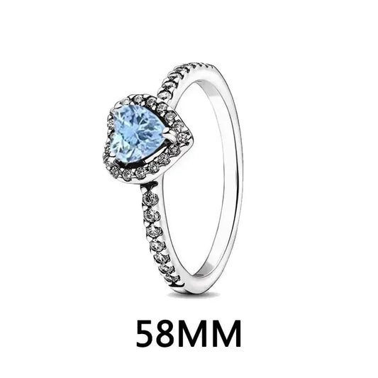 Luckacco New 925 sterling silver heart-shaped pink ring necklace earring set luxurious sparkling charm jewelry fashion wedding gift