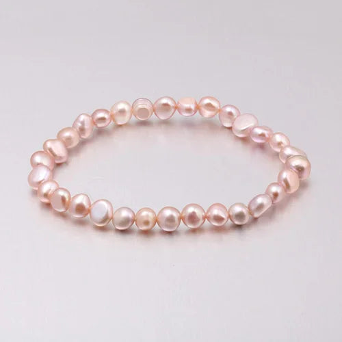 luckacco high quality 6-7 mm freshwater irregular pearl bracelets natural pearl bracelet for women pearl bracelet