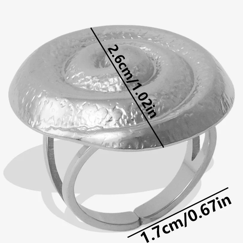 luckacco 1pc stylish marine jewelry ocean sea animals conch starfish shell ring stainless steel jellyfish scallop rings women charm gift