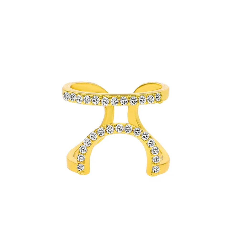 luckacco new in 2023 luxury nail ring micro paved crystal phalanx finger manicure joint cuticle rings for women trend jewelry