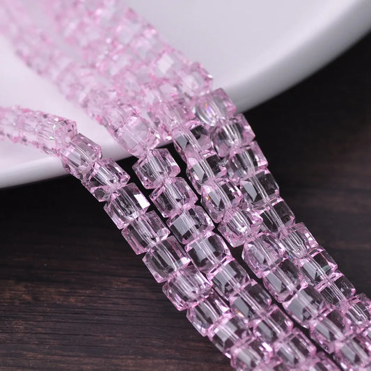 Luckacco 3mm 4mm 6mm 8mm 10mm Cube Square Faceted Czech Crystal Glass Loose Crafts Beads  Lot for Jewelry Making DIY Part 1