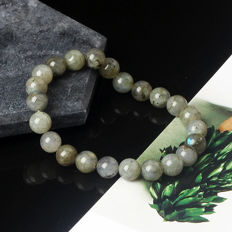 luckacco original india labradorite beads bracelets for women reiki natural stone blue moonstone charm bangle femme bijoux couple jewelry