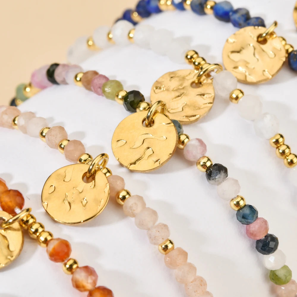luckacco shop's pick thin natural stone african turquoises beads bracelet women bohe colorful energy yoga meditation strand bracelets friendship