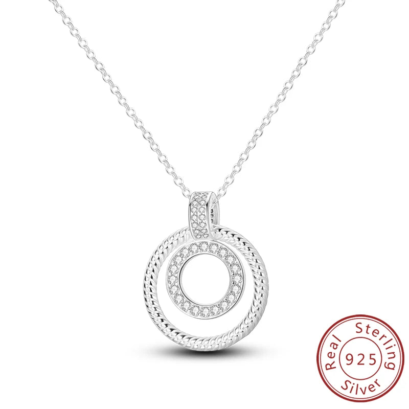 luckacco necklace 925 sterling silver butterfly love heart bear classic simple adjustable necklace for women girl fashion jewelry gifts