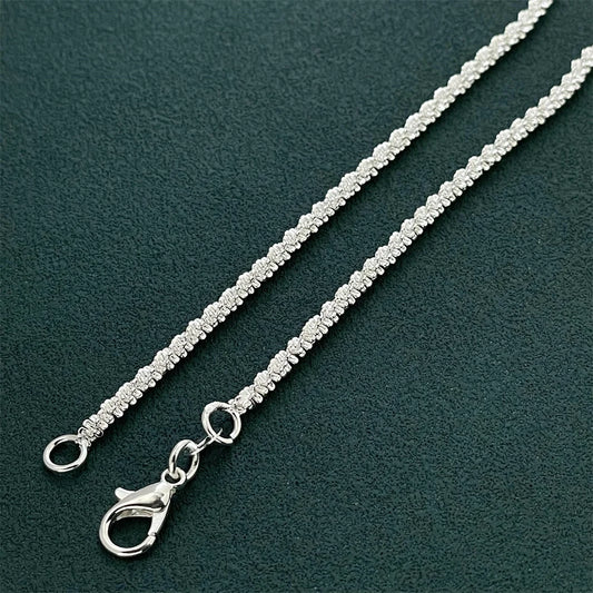 Luckacco Exquisite 925 sterling silver sparkling necklace for women engagement party jewelry gifts