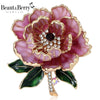 Luckacco Beaut&Berry Trendy Luxury Peony Flower Brooches for Women Unisex Plant Pins Friends Party Gifts Banquet Jewellery Accessories
