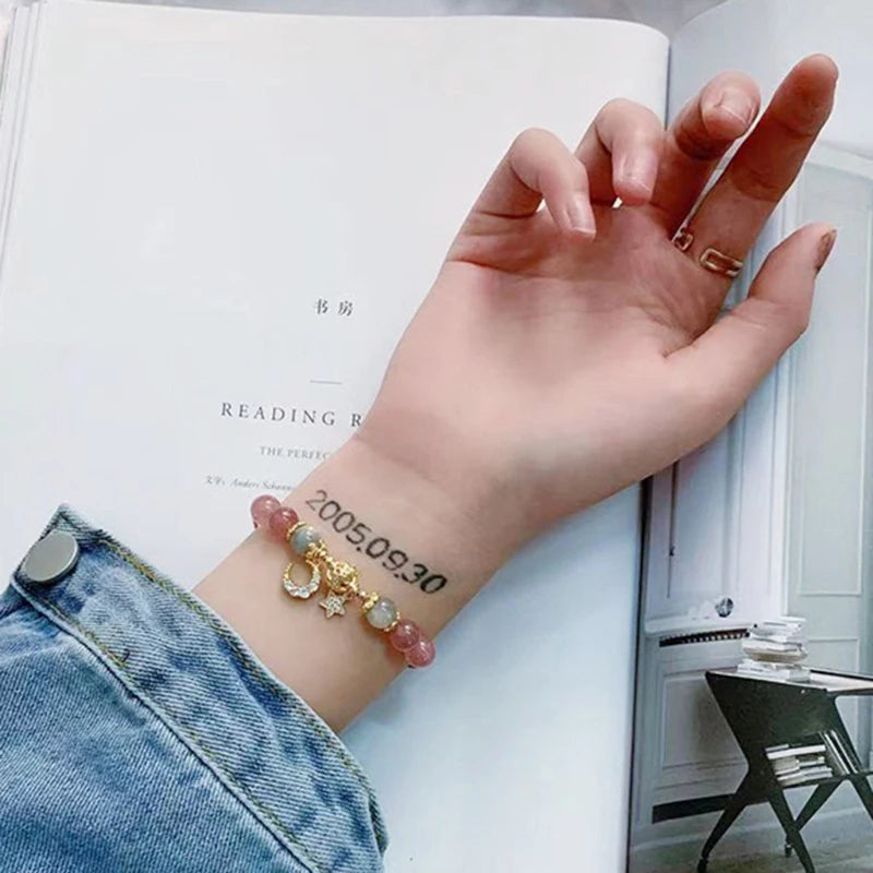 luckacco unique fashion firecracker crystal beaded bracelet friendship glass bracelets for girls star moon cloud flower jewelry