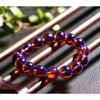 Luckacco Dominican Violet Blue Amber Bracelet Men's and Women's Single Circle Buddha Bead Wax Amber Bracelet