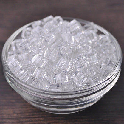 Luckacco 3mm 4mm 6mm 8mm 10mm Cube Square Faceted Czech Crystal Glass Loose Crafts Beads  Lot for Jewelry Making DIY Part 1
