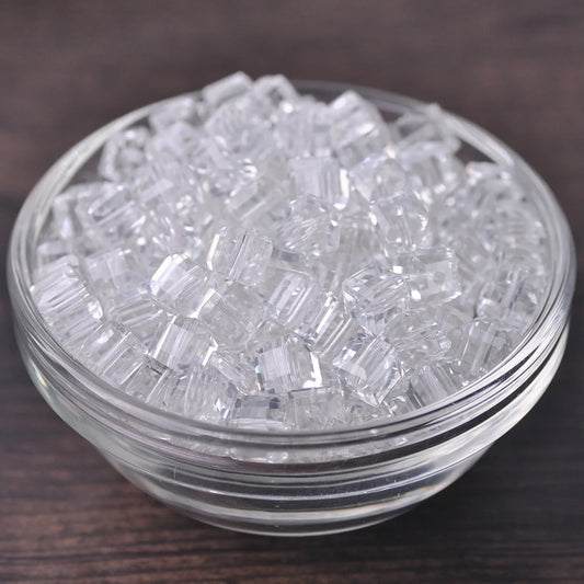 Luckacco 3mm 4mm 6mm 8mm 10mm Cube Square Faceted Czech Crystal Glass Loose Crafts Beads  Lot for Jewelry Making DIY Part 1