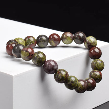 Luckacco Natural Dragon Blood Stone Bracelet Made of Real Natural Stones Beads Bracelets Gems Jewelry Women Men Genuine Bloodstone Jasper