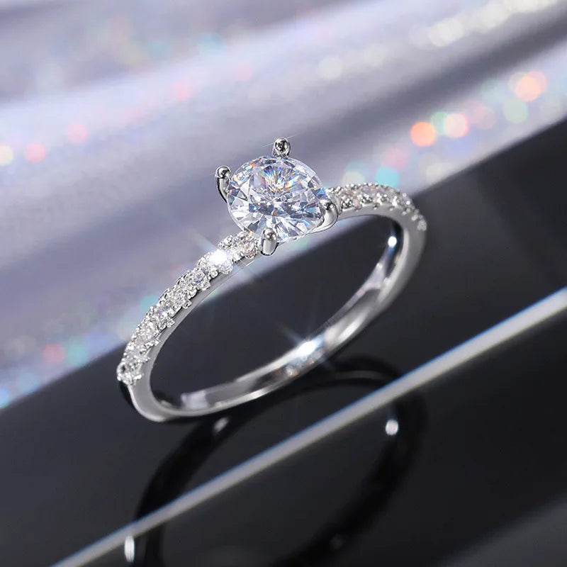 luckacco trendy rose gold silver color fashion engagement rings for women wedding party gift drop shipping jewelry r527