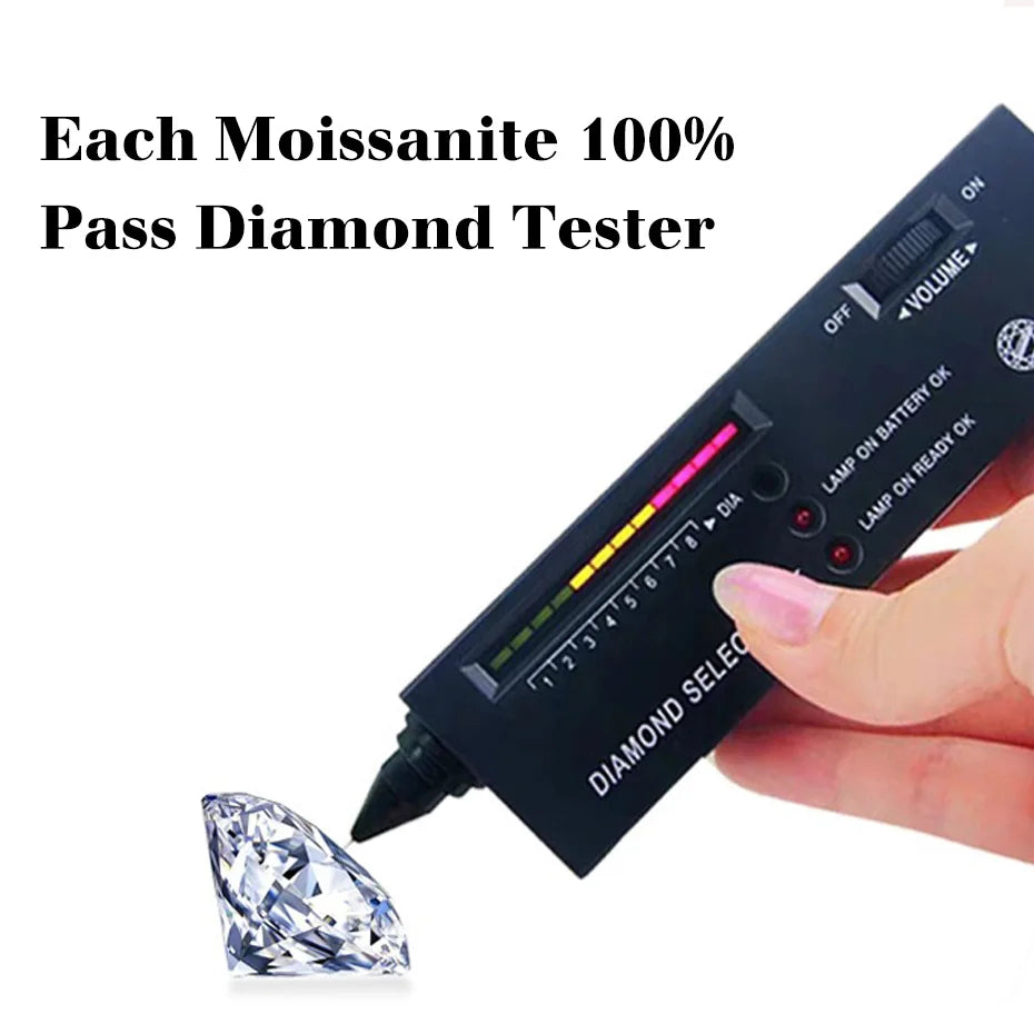 luckacco certified d color vvs1 2ct moissanite diamond ring for women 100% sterling silver good quality wedding jewelry pass diamond test