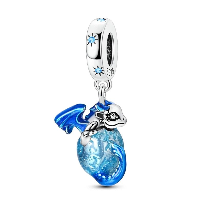 luckacco 925 sterling silver golden charms easter can be opened eggs bead rabbit pendants fit original bracelet diy jewelry gift