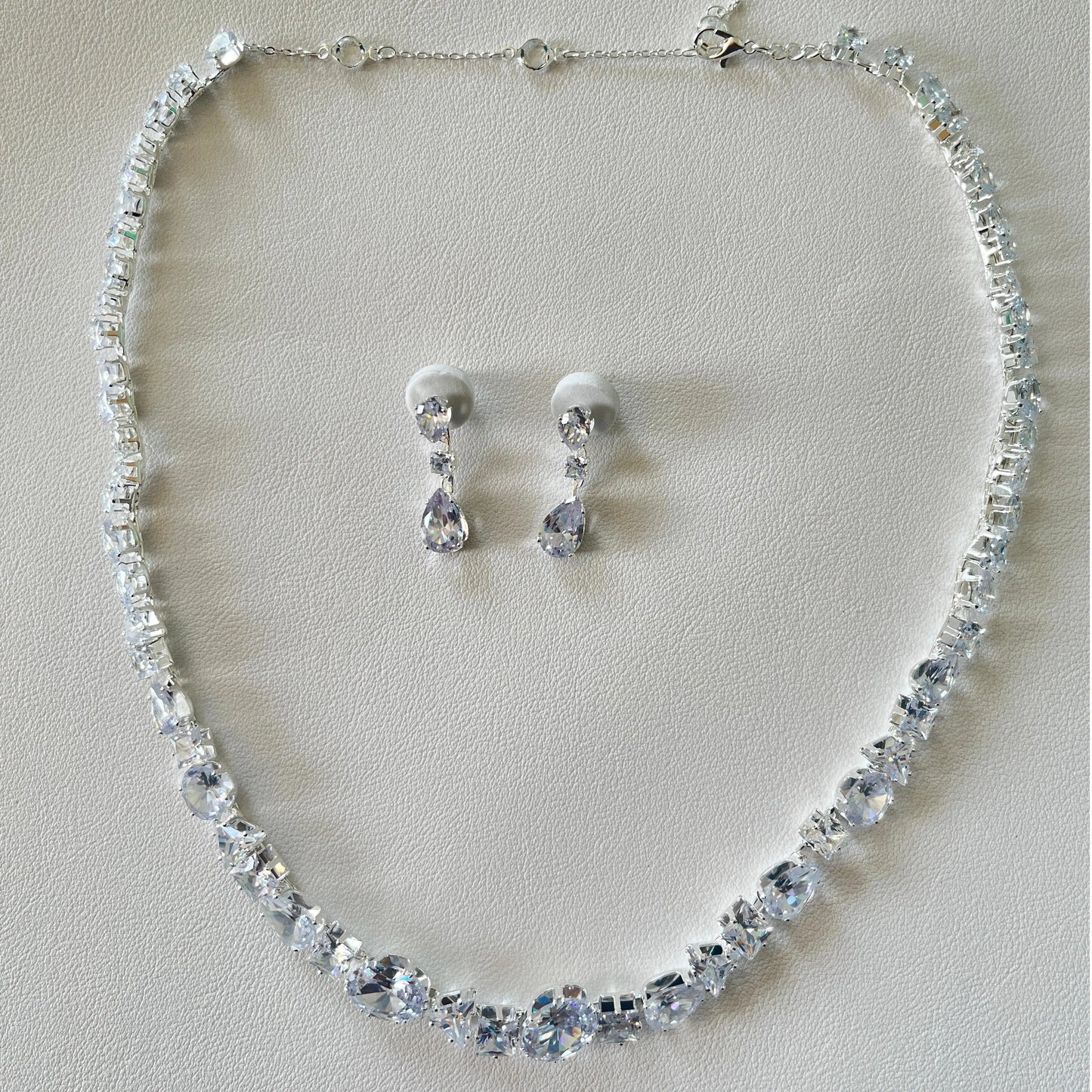 luckacco full zircon v shape neckalce earrings set high quality jewelry fashion show bling crystal bridal jewelry set bridal wedding gift