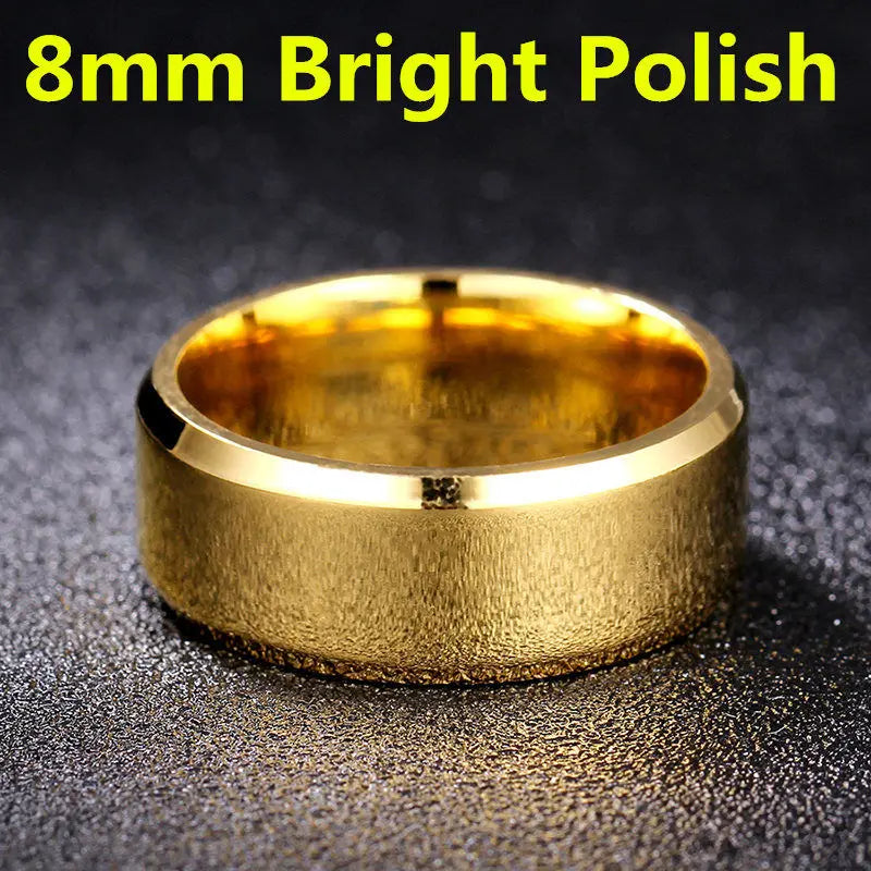 luckacco 4-8mm dull polish silver color titanium ring for men and women personalized ring customize engraved